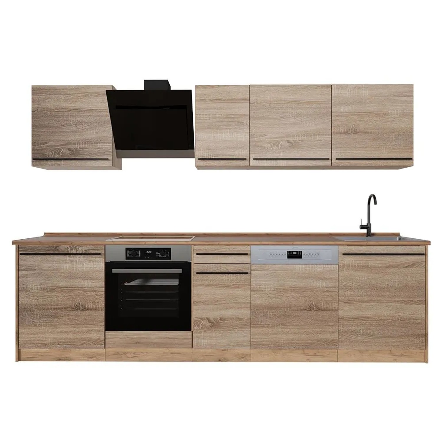 Vicco Küchenzeile R-Line Sonoma/Goldkraft Eiche 280 x 207 Arbeitsplatte Goldkraft Eiche Art Nr 67174