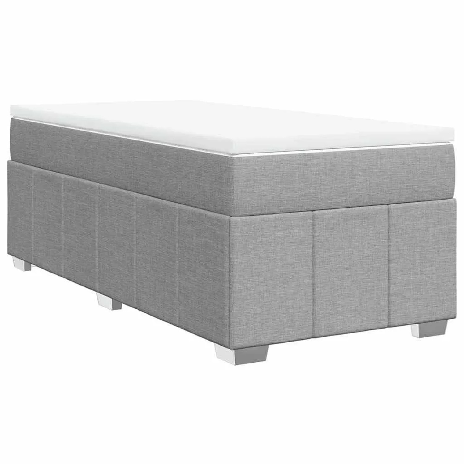 vidaXL Boxspringbett mit Matratze Hellgrau 100x200 cm Stoff 3285449
