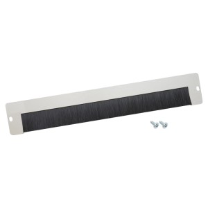 HMF 66429 Kabeldurchführung mit Bürsteneinsatz für 19 Zoll Serverschrank Außen Lichtgrau