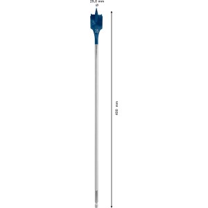 Bosch Expert Selfcut Flachfräsbohrer, Ø 25 mm, Länge 400 mm, für schnelles Bohren in Holz.