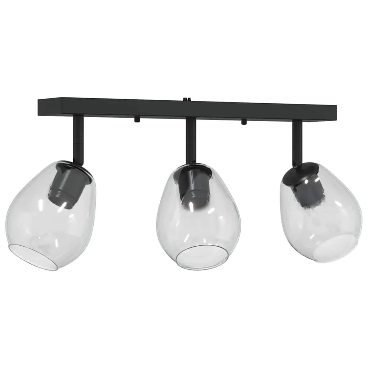 vidaXL Deckenstrahler Schwarz 54 x 13 x 26 cm Glas und Metall 42001220