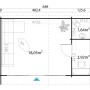 Grundriss Gartenhaus Lasita Maja Java, 608x390 cm, mit Maßen und Raumaufteilung.