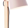 Rosa Tischleuchte Swivel mit Holzfuß. Designlampe für den Innenbereich.