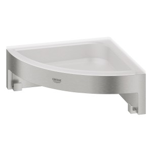Grohe QuickFix Eck-Duschkorb Start Cube Supersteel aus Metall und Kunststoff.