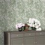Laura Ashley Vliestapete Picardie Sage mit Blumenmuster in Grün und Weiß.