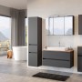 Held Möbel Einzelwaschtisch Ferrara, 100 cm, Grau Matt mit Softclose im modernen Badezimmer.