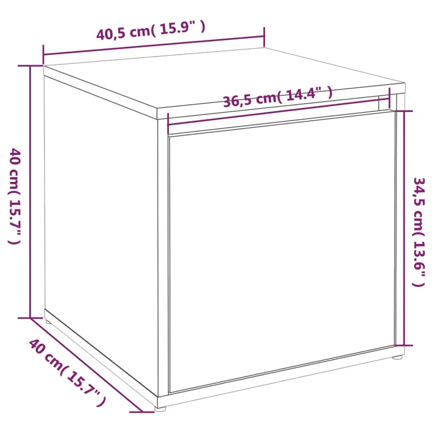 vidaXL Flurmöbel Box Sonoma-Eiche: Würfelförmige Aufbewahrungsbox mit Schublade, Teil eines Flurmöbel Sets.