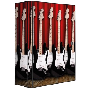 Abschließbarer Banjado XXL Medizinschrank mit E-Gitarren Motiv, 35x46x15cm, anthrazit.