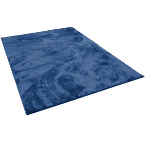 Dunkelblauer Pergamon Hochflor Teppich Melia, 160x230cm, super soft und luxuriös.