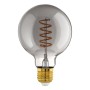 Dimmbare E27 LED Lampe in Globeform von Eglo, 4W, mit warmweißem Licht und goldener Fassung.