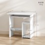 Weißer HOMCOM Computertisch (80x45x75 cm) mit Ablagefächern, ideal für kleine Räume.