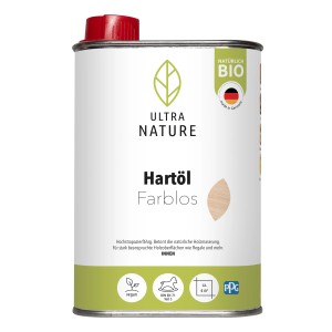 Dose Ultra Nature BIO Hartöl Farblos 0,5 l für Holzoberflächen im Innenbereich.