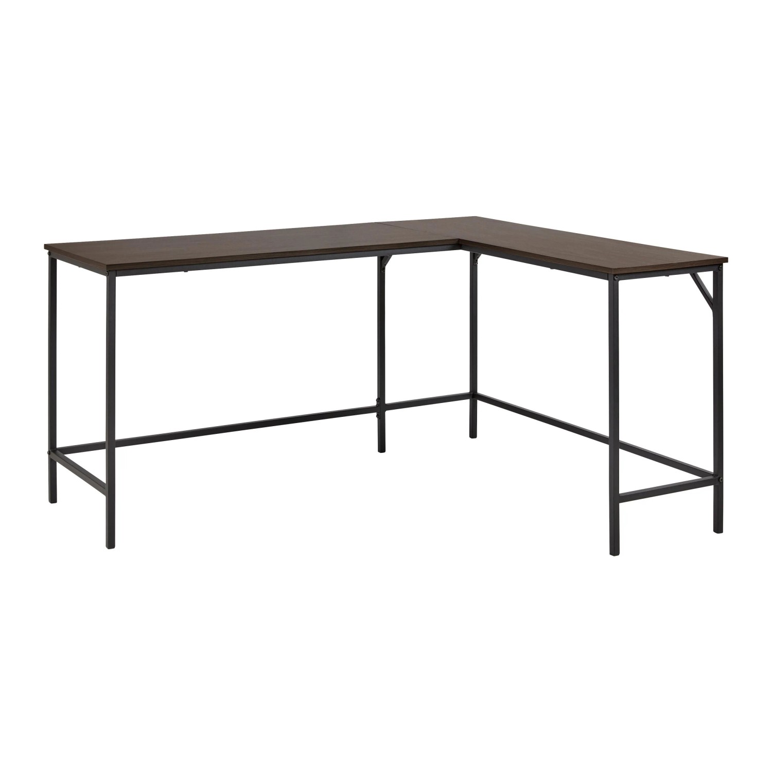 Bessagi Home Eckschreibtisch Anabela Walnuss MDF ca. 120/150x50 cm