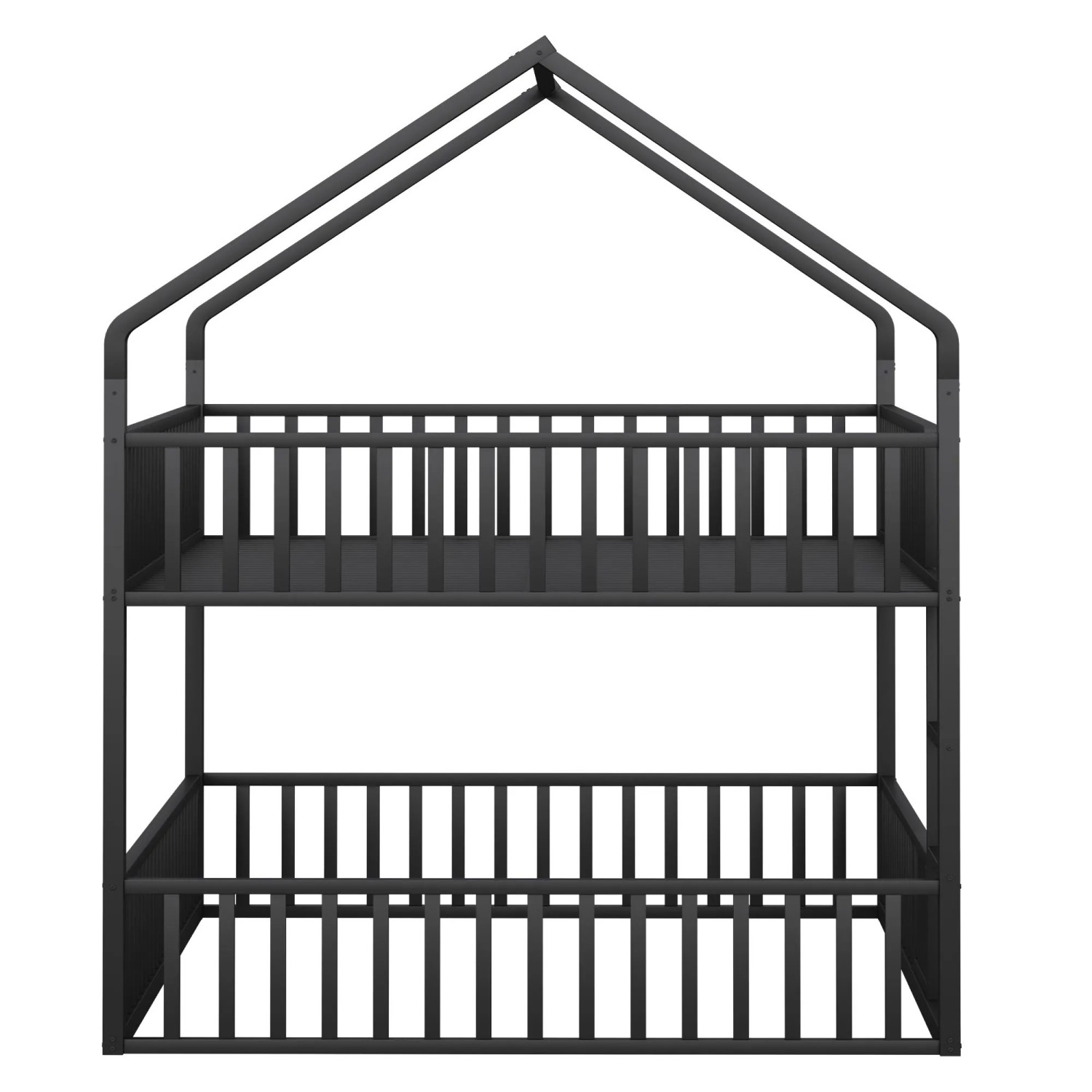 okwish Etagenbett 140x200cm mit Treppe Tür Kinderbett Schwarz ohne Matratze