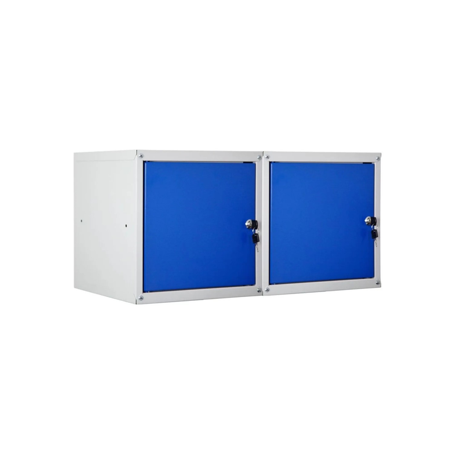 PROREGAL Mega Deal 2x Schließfachwürfel Cubic HxBxT 35 x 35 x 35 cm Grau-Blau