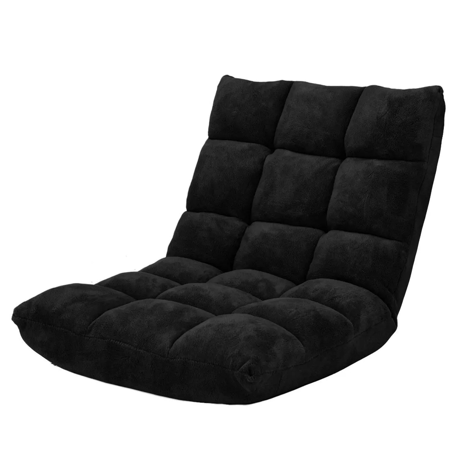 Costway Bodenstuhl mit Rückenlehne Faltbar Thaikissen Schwarz günstig online kaufen