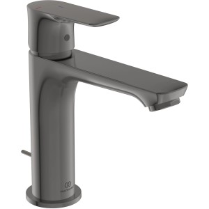 Ideal Standard Connect Air Waschtischarmatur, Grande Slim, Magnetic Grey. Moderne Badarmatur mit Zugknopf-Ablaufgarnitur.