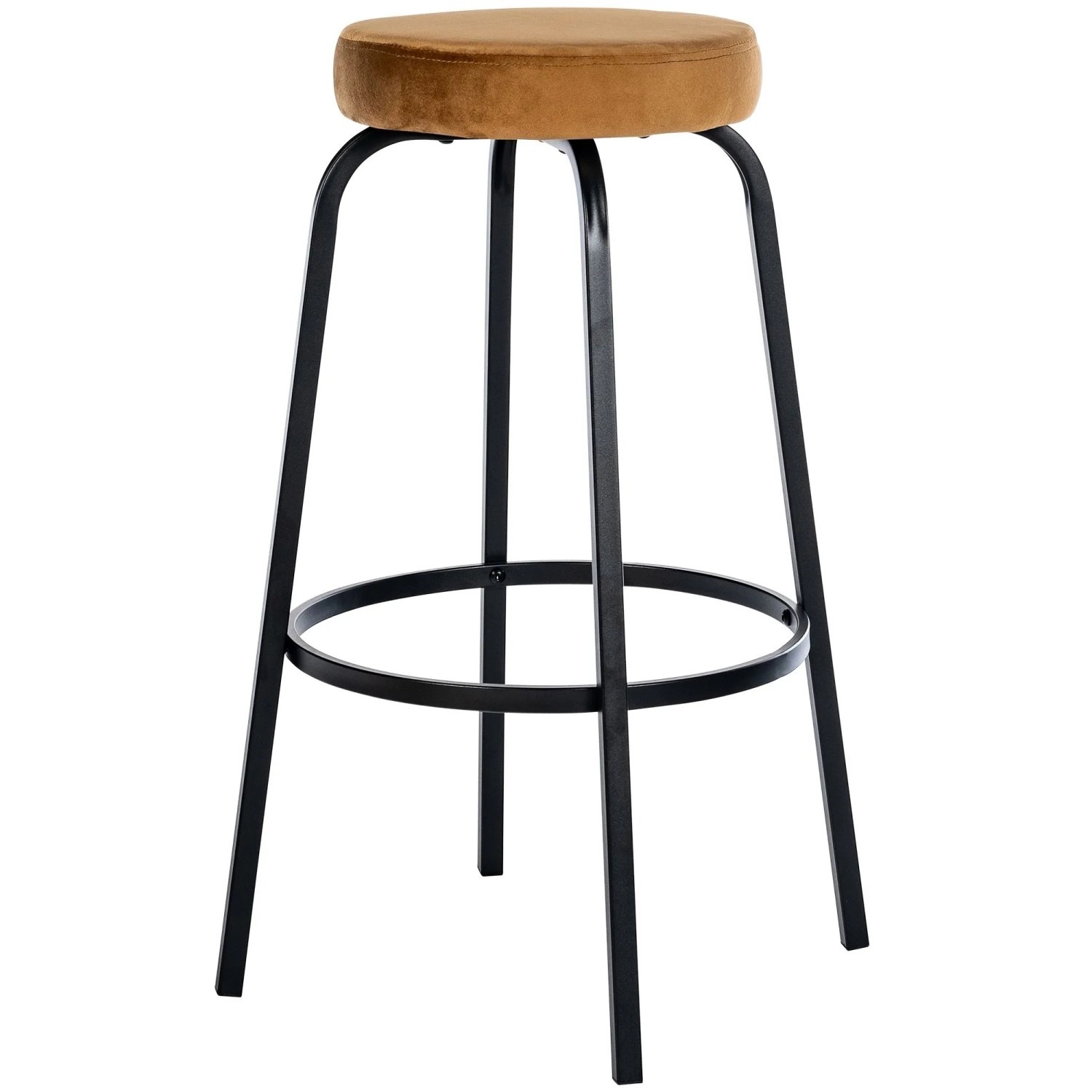 DELUKE Barhocker KOELN Coffee Samt Barstuhl Ohne Lehne Tresenhocker Tresenstuhl