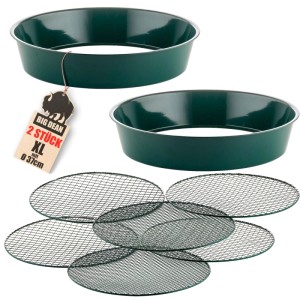 BigDean 2er Set XL Gartensieb Aus Metall Durchmesser 37cm Fein Bis Grob Inkl Austauschbarer Siebeinsätze In 3 Größen 6 4 9 5 Und 12 7 Mm Erdsieb
