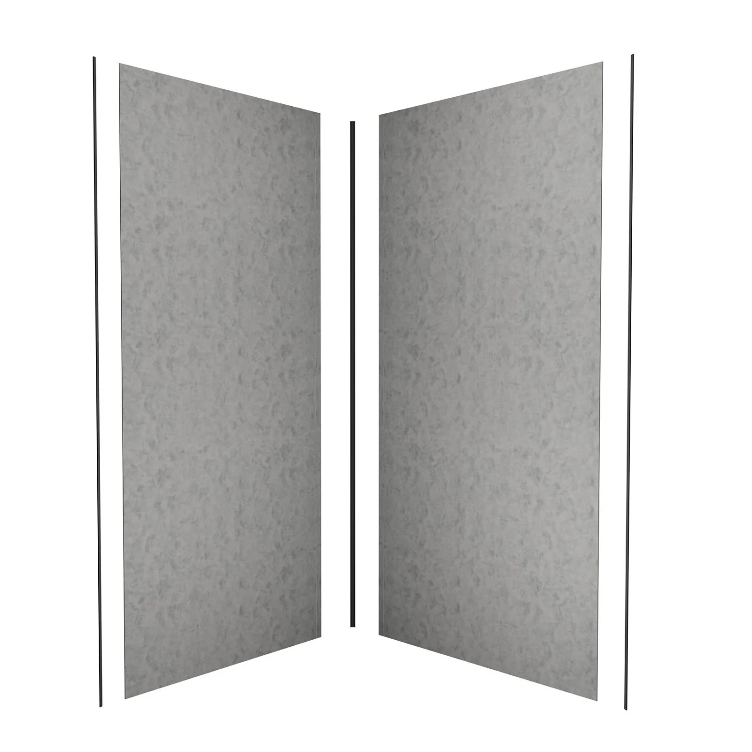 AICA 80x80cm Zementgrau Duschrückwand Aluverbundplatte Fliesenersatz 3mm Aluminiumverbundplatte Aluplatte Alu Höhe 210cm