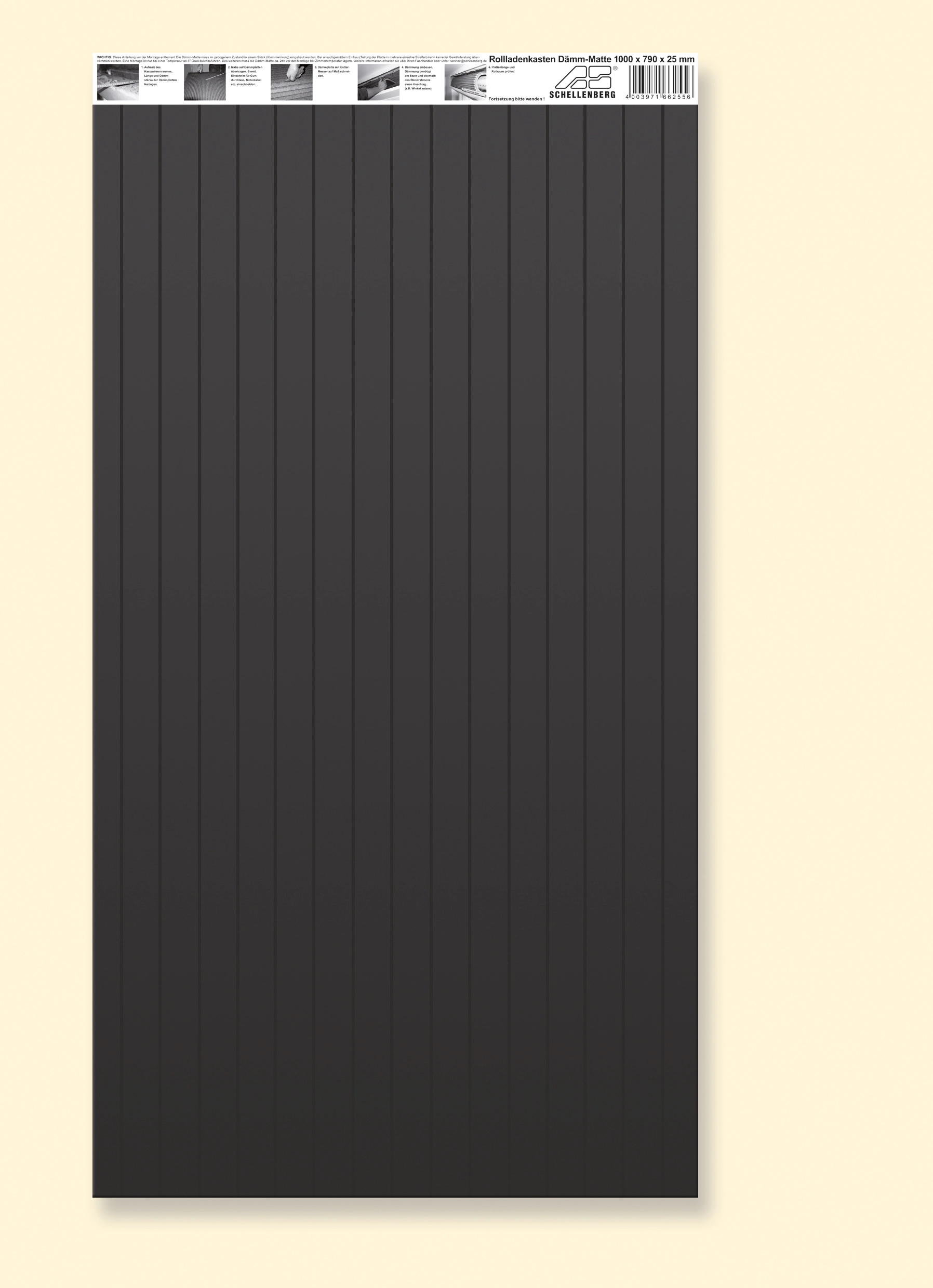 Rollladenkasten-Dämmung einteilig, 100 x 50 x 1,3 cm