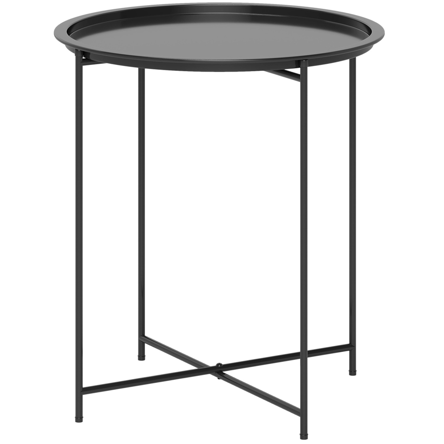 Outsunny Gartentisch Stahl 46 x 50H cm Schwarz günstig online kaufen