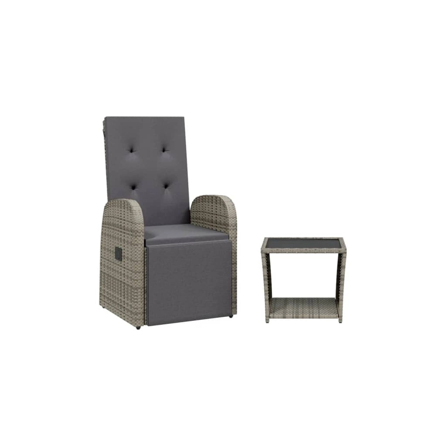 vidaXL 2-Tlg Garten-Essgruppe mit Kissen Grau Poly Rattan 3277628 günstig online kaufen