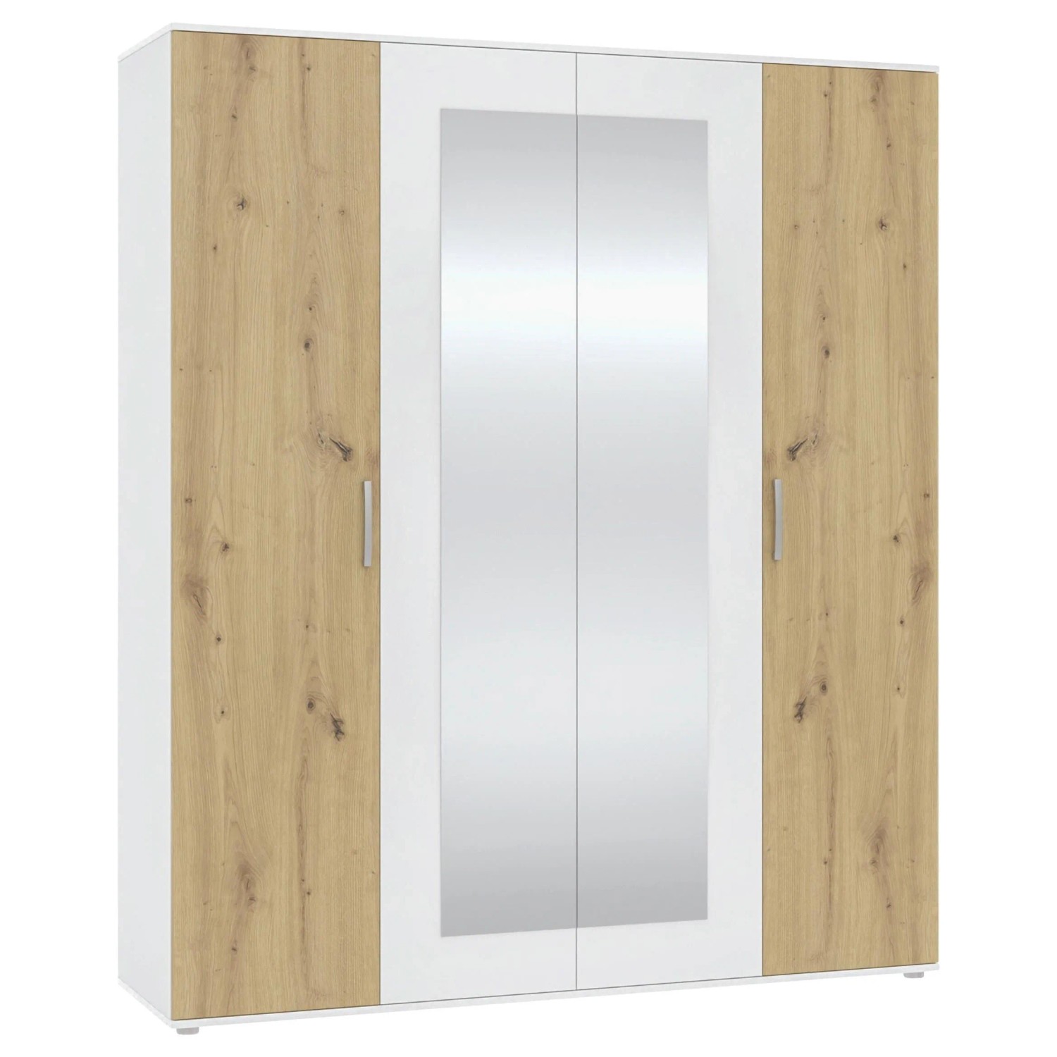 Mömax Drehtürenschrank Jan Weiß/Eiche Artisan