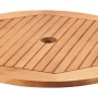 Runde, braune Tischplatte Greenville (Ø 59 cm) für Gartentisch, Holz mit Loch in der Mitte.