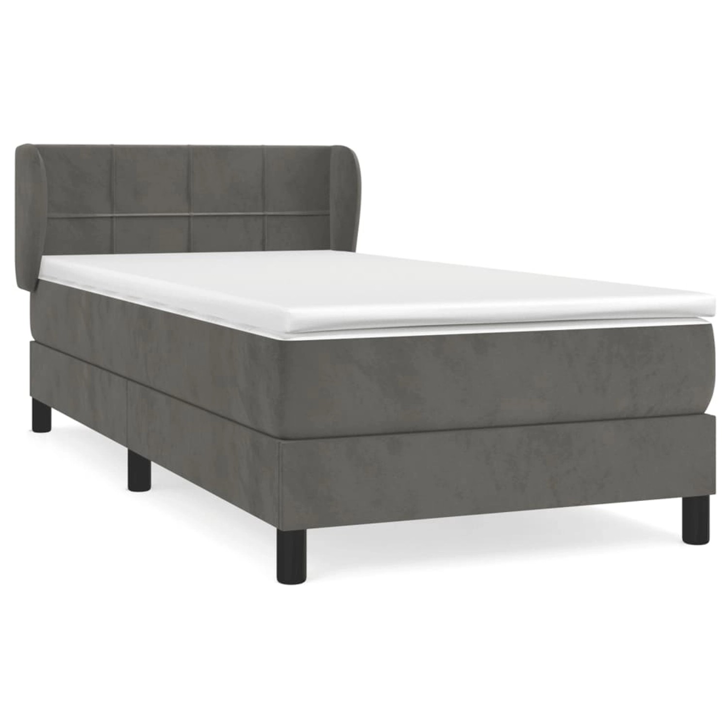 vidaXL Boxspringbett mit Matratze Dunkelgrau 90x190 cm Samt1537583 günstig online kaufen