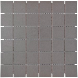 Mosaikmatte Antislip Dunkelgrau, Keramik, 30x30 cm. Rutschfeste Mosaikfliese für Bad & Küche.