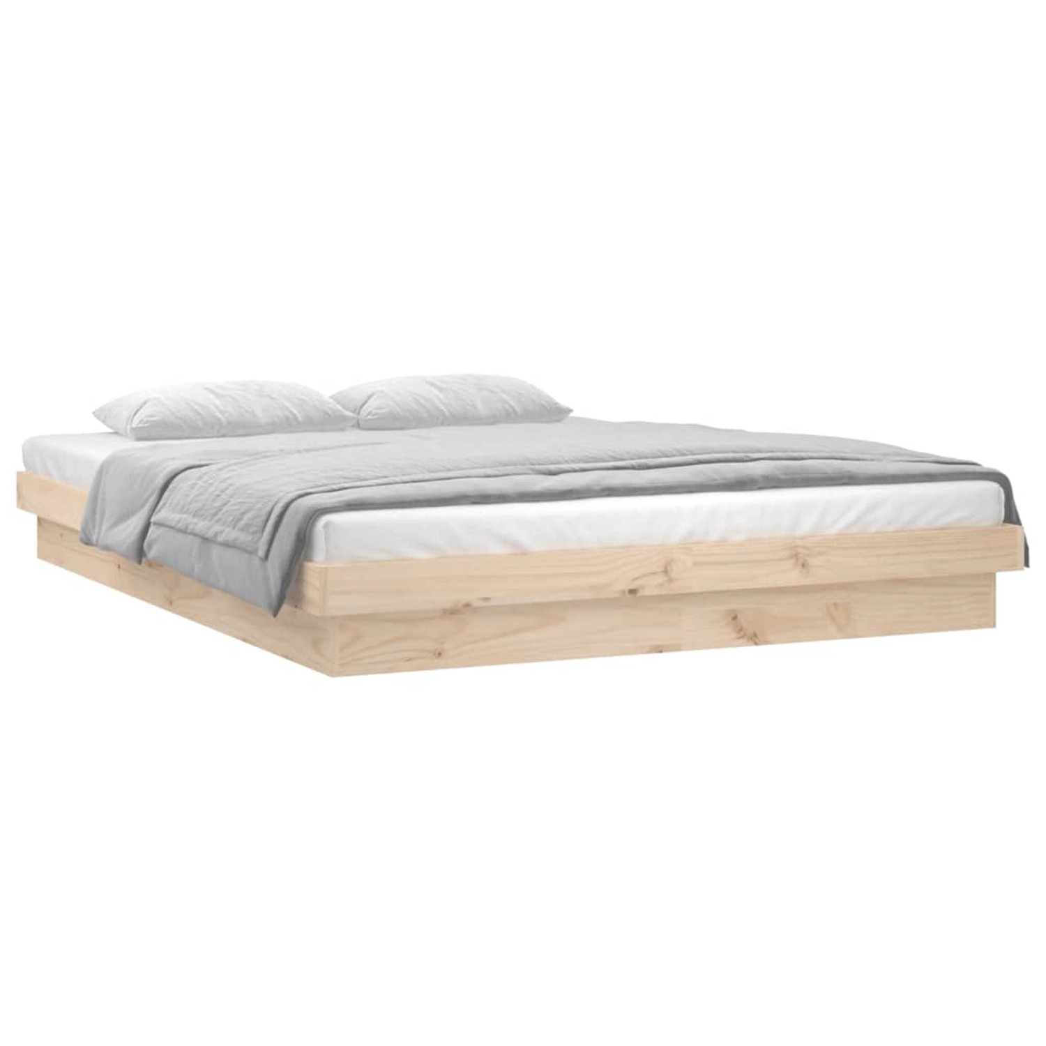 vidaXL Massivholzbett mit LEDs 150x200 cm 819977 günstig online kaufen