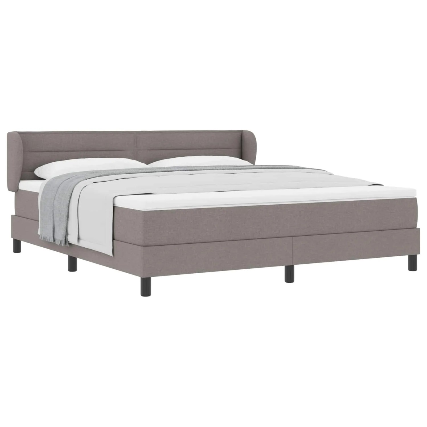 vidaXL Boxspringbett mit Matratze Taupe 180 x 200 cm Stoff 3339979