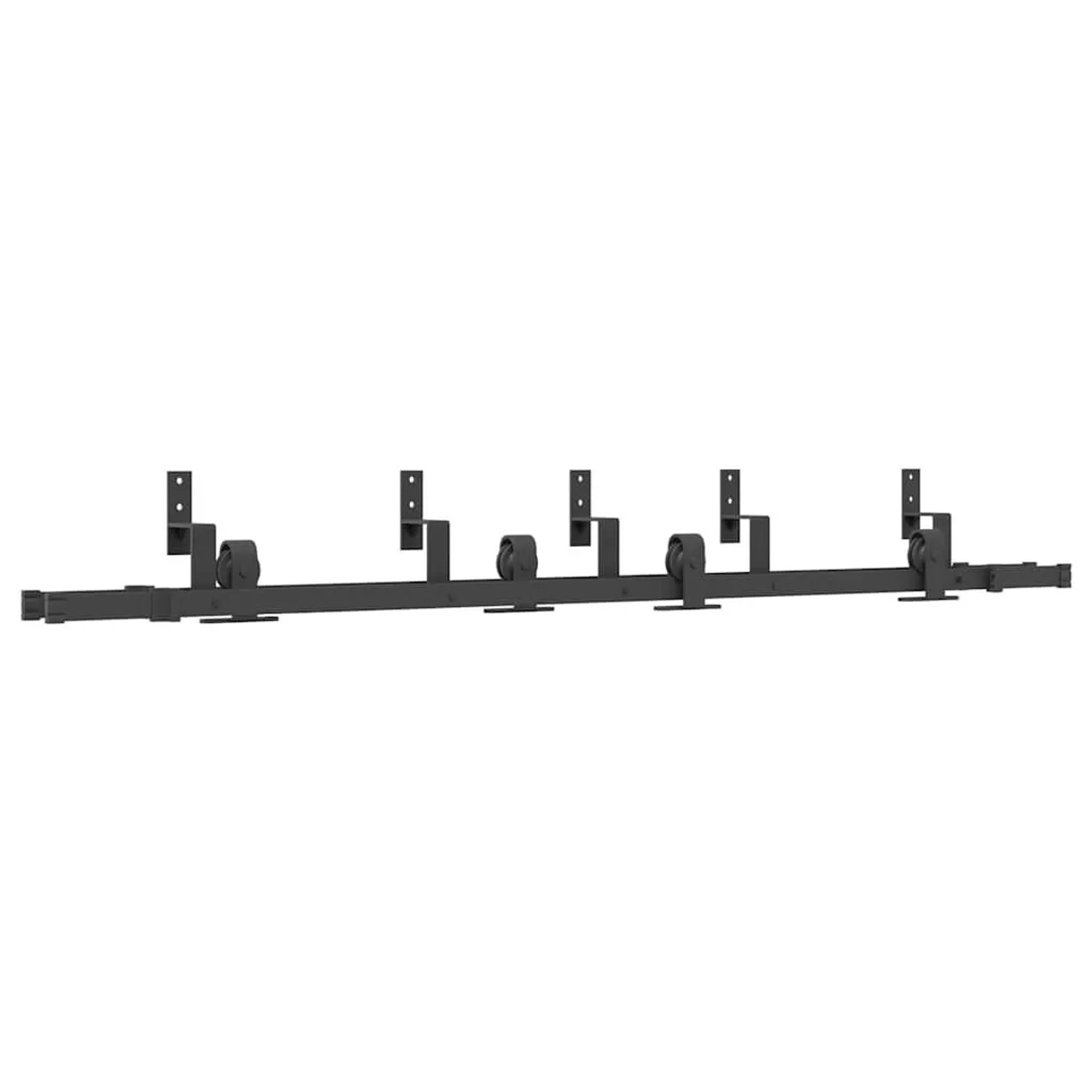 vidaXL Schiebetürbeschlag-Set 200 cm Stahl Schwarz 3295730