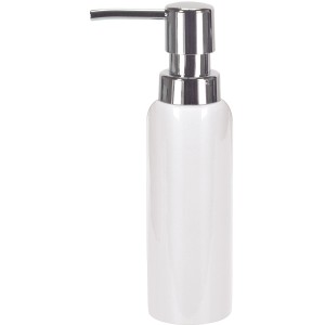 Kleine Wolke Seifenspender Pur Shiny, schneeweiß, aus Steinzeug mit Chrom-Pumpe.