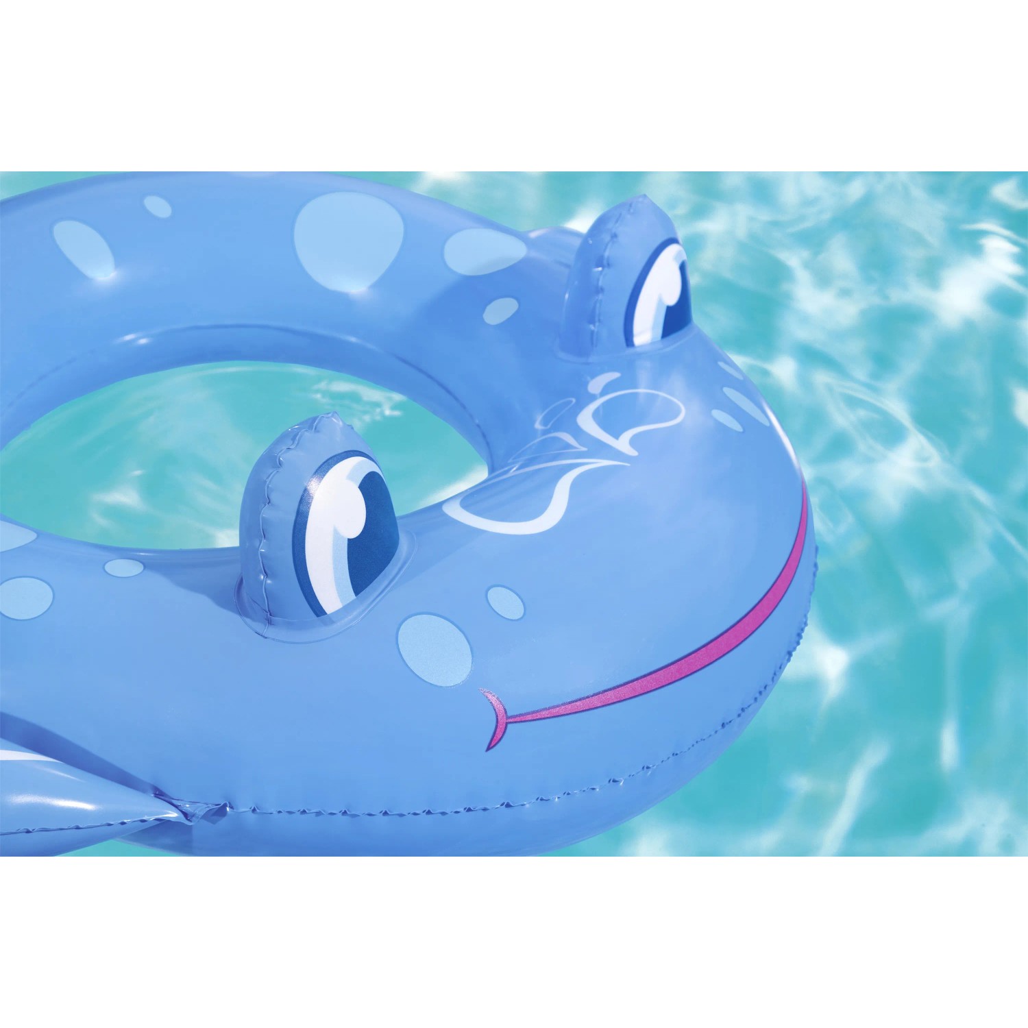 Blauer Bestway Schwimmring im Tierdesign (Frosch) für Kinder.