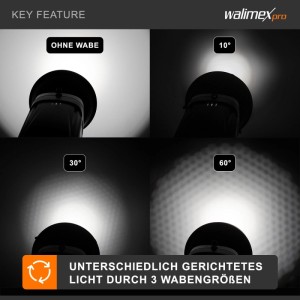 Walimex Pro Wabenset 3-Tlg. Wabe Reflektor Lichtformer Fotografie Lichtreflektor
