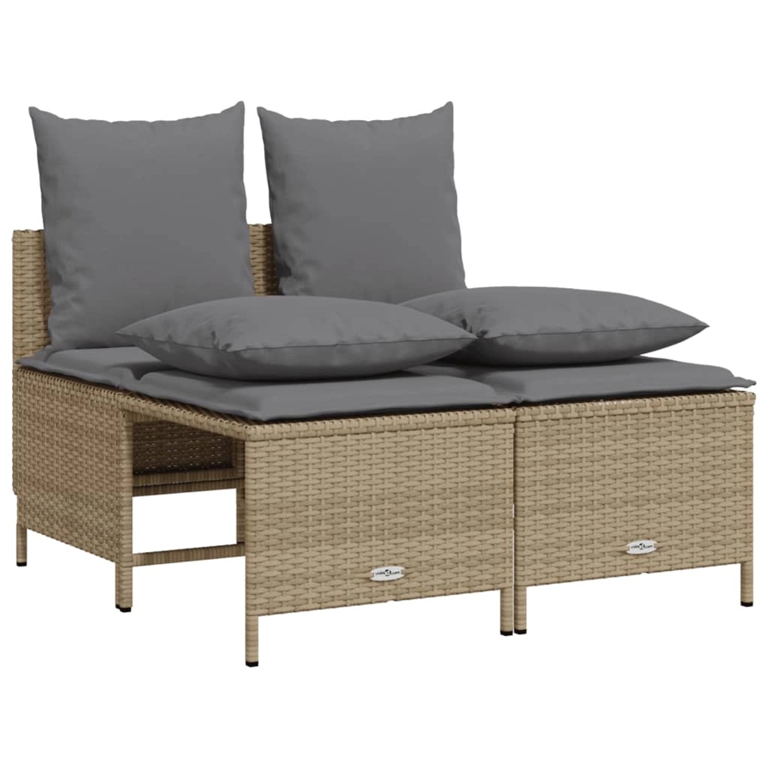vidaXL 4-Tlg Garten-Sofagarnitur mit Kissen Beige Poly Rattan 368383 günstig online kaufen