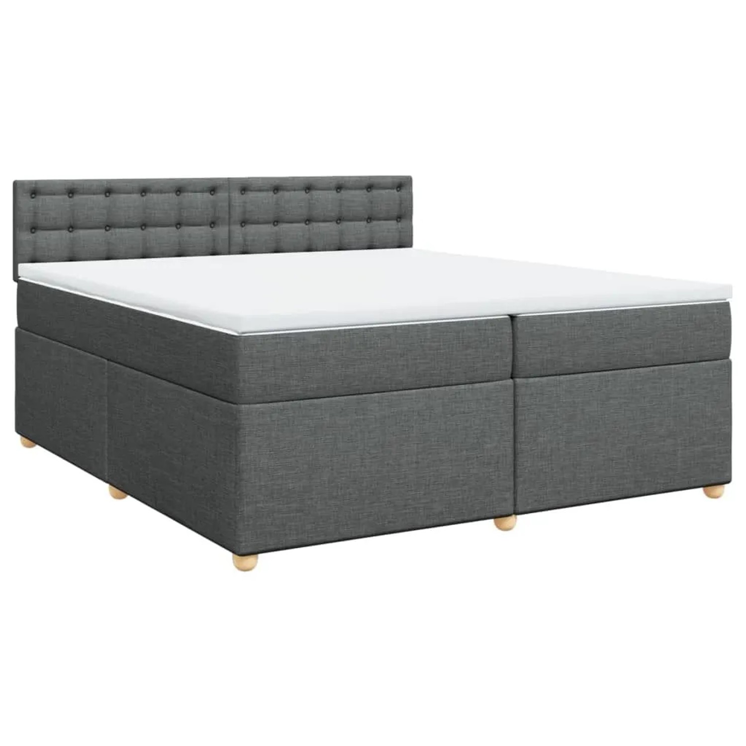 Thumbnail - vidaXL Boxspringbett mit Matratze Dunkelgrau 200x200 cm Stoff 3289102