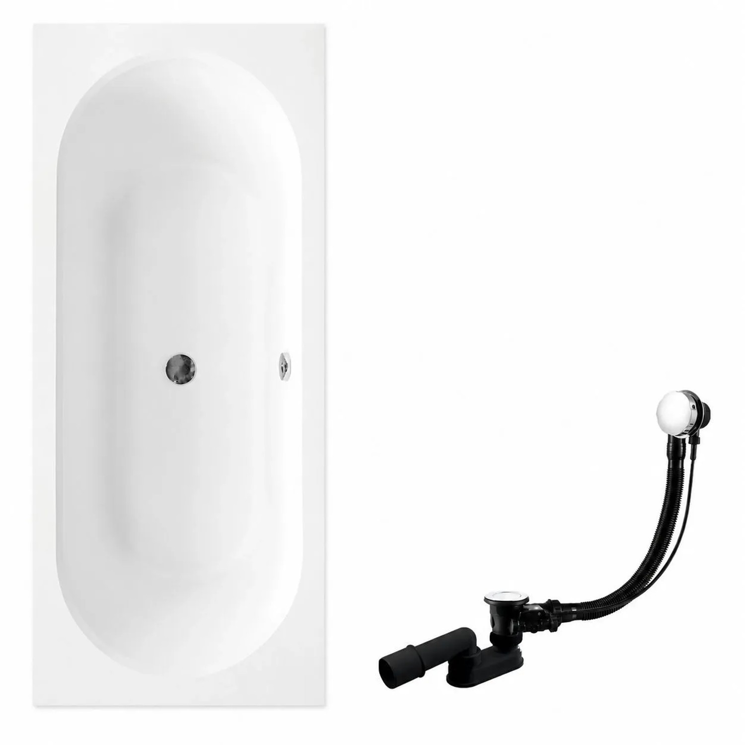 KOLMAN Badewanne Rechteck 160 x 75 Cm Mit Styroporverkleidung Inkl. Ablauf Und Füße