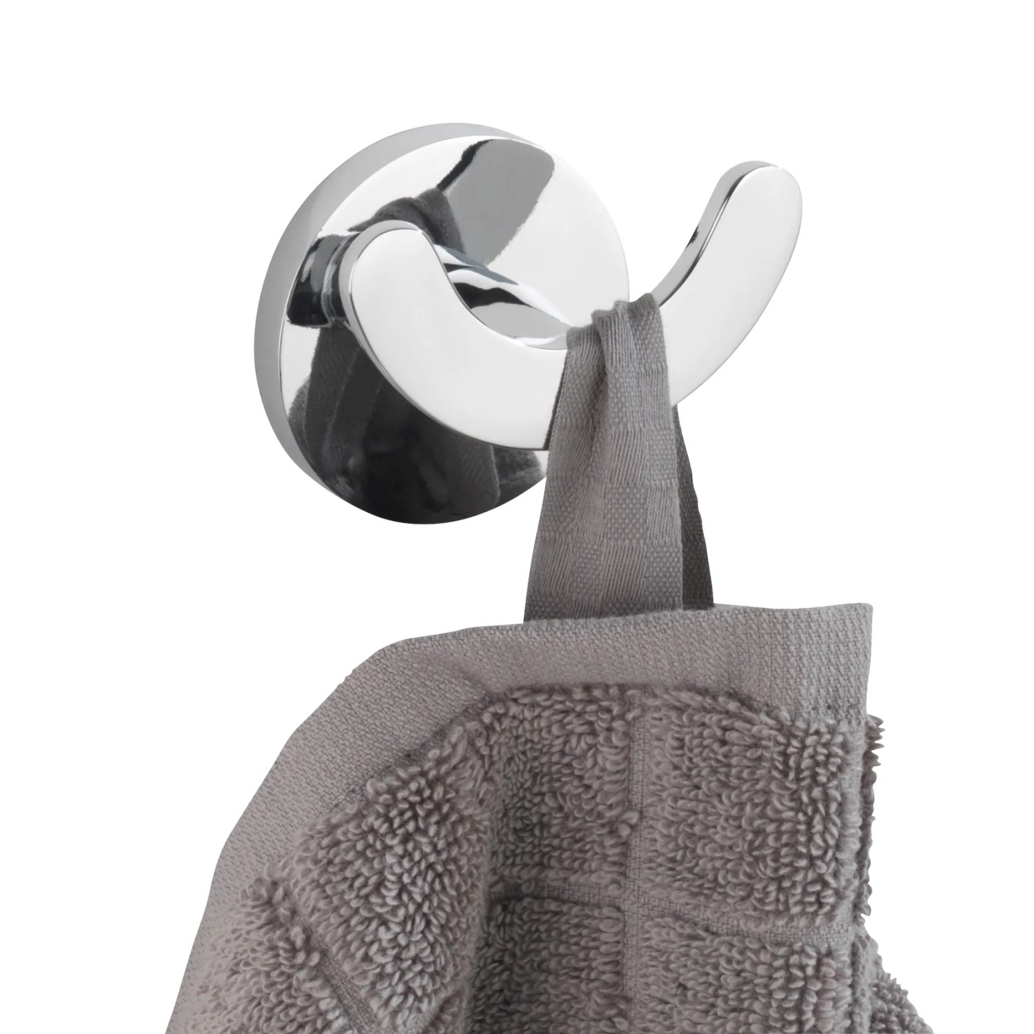 Wenko Wandhaken Duo Isera, silber matt, mit Handtuch. Handtuchhalter mit UV-Loc® Befestigung.
