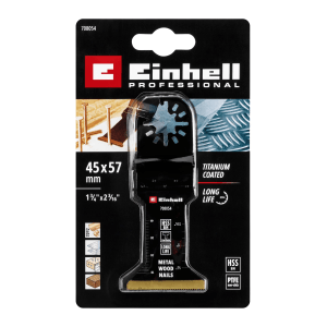 Einhell HSS BiM Tauchsägeblatt, 45x57mm, Titanbeschichtung für Holz & Metall.