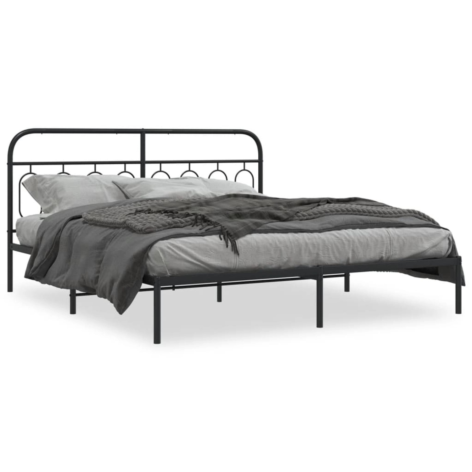 vidaXL Bettgestell mit Kopfteil Metall Schwarz 183x213 cm Modell 12097243 günstig online kaufen