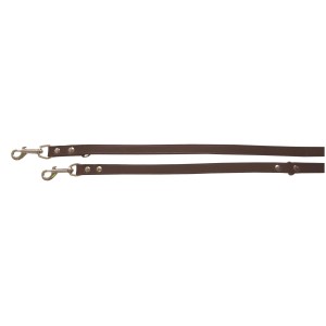 Braune Heim Hunde-Vorführleine aus Softleder, 240 cm lang und 20 mm breit.