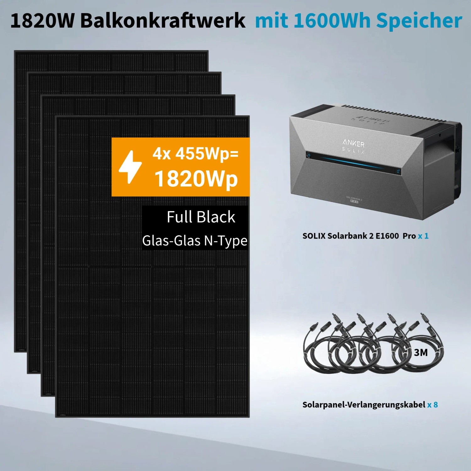 Anker SOLIX Balkonkraftwerk 1.820 W mit Solarbank 2 E1600 Pro All In One Komplettset Ohne Erweiterungsakku und Smart Meter_2