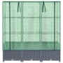 vidaXL Hochbeet mit Gewächshaus-Aufsatz, Rattan-Optik, dunkelgrau und grün, 120x40x138 cm.