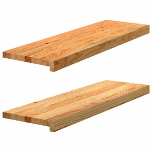 vidaXL Fensterbänke 2 Stk Hellbraun 80x30x2 cm Massivholz Eiche 4009150