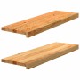 vidaXL Fensterbänke 2 Stk Hellbraun 80x30x2 cm Massivholz Eiche 4009150