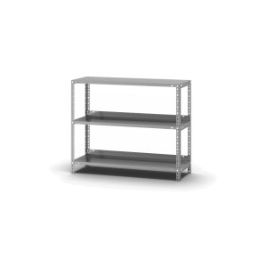 Verzinktes PROREGAL Aktenregal mit 3 Ebenen, 80x100x30 cm, Fachlast 60 kg, Schraubsystem.