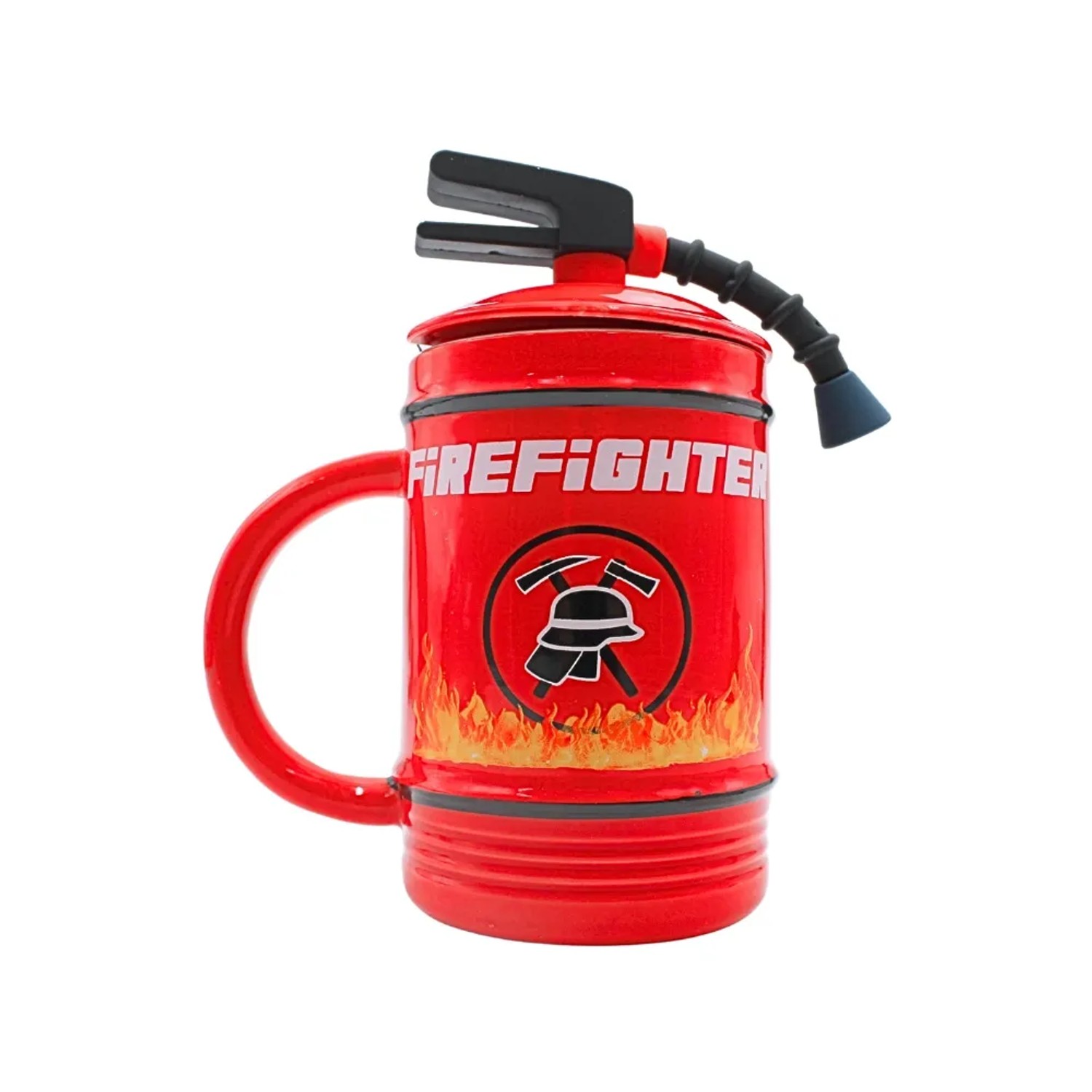 Dekohelden24 Kaffeebecher Feuerwehr Kaffeetasse Feuerwehr Geschenk Feuerwehrmann Feuerwehrbecher Feuerlöschertasse Größe ca H/Ø 8 x 14cm